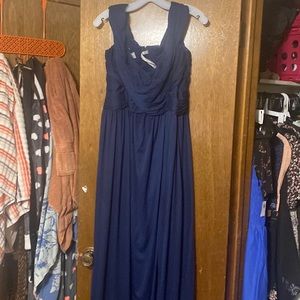 A formal navy blue dress